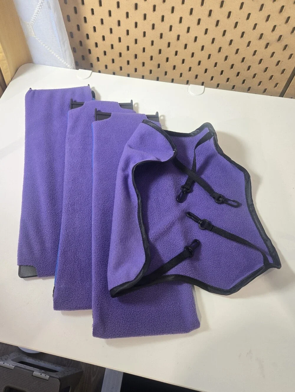 Ferret Rat Rabbit Ramps & Covers (3-Pack) Plus Fleece Hammock Blue / Purple
